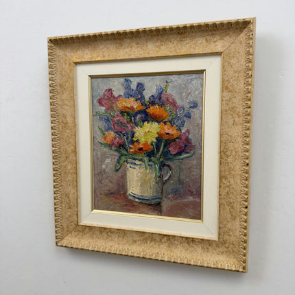 Rustic Floral Still Life Oil Painting "Flower Vase" Detailed Artwork Holland Art Shop