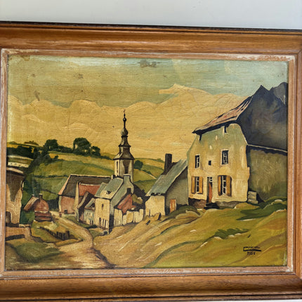 Authentic Scenery Oil Painting "Village Church" Classic Art Holland Art Shop