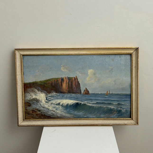 Vintage Interior Oil Painting "Framed Seascape" Rustic Art Holland Art Shop