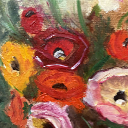 Vintage Flowery Still Life Oil Painting "Flower Bouquet" Classic Small Artwork Holland Art Shop