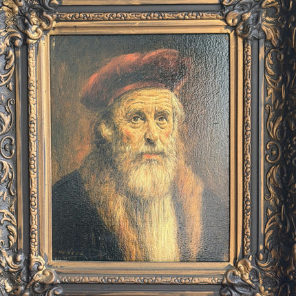 Vintage Portrait Oil Painting "Bearded Man" Refined Artwork Holland Art Shop