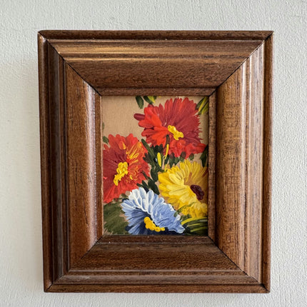 Handcrafted Floral Still Life Oil Painting "Framed Flowers" Small Artwork Holland Art Shop
