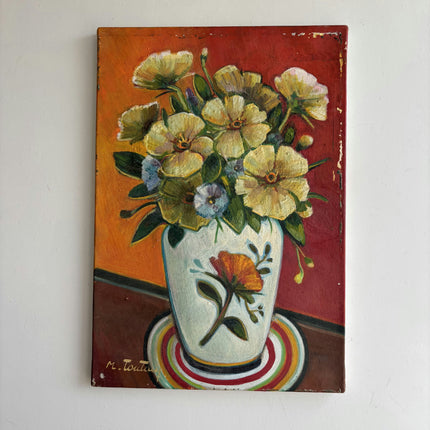 Elegant Floral Still Life Oil Painting "Flower Vase" Handcrafted Art Holland Art Shop