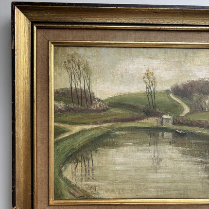 Original Landscape Oil Painting "Curved Pond" Elegant Art Holland Art Shop