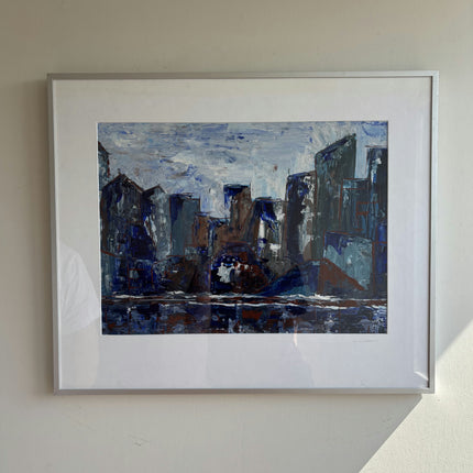 Elegant Cityscape Oil Painting "Painted House" Expressive Art Holland Art Shop