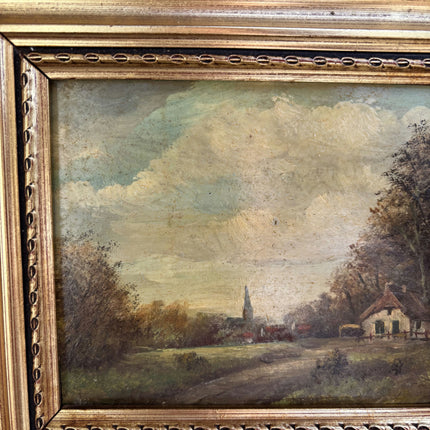 Classic Landscape Oil Painting "Ornate Frame" Rustic Small Art Holland Art Shop