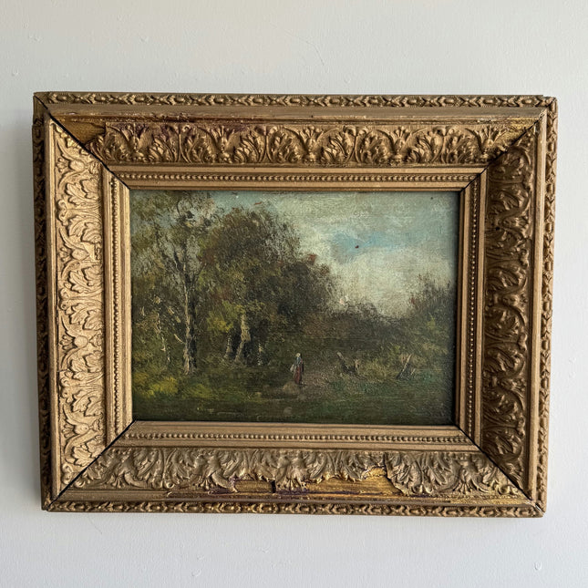 Detailed Landscape Oil Painting "Gilded Frame" Elegant Small Artwork Holland Art Shop