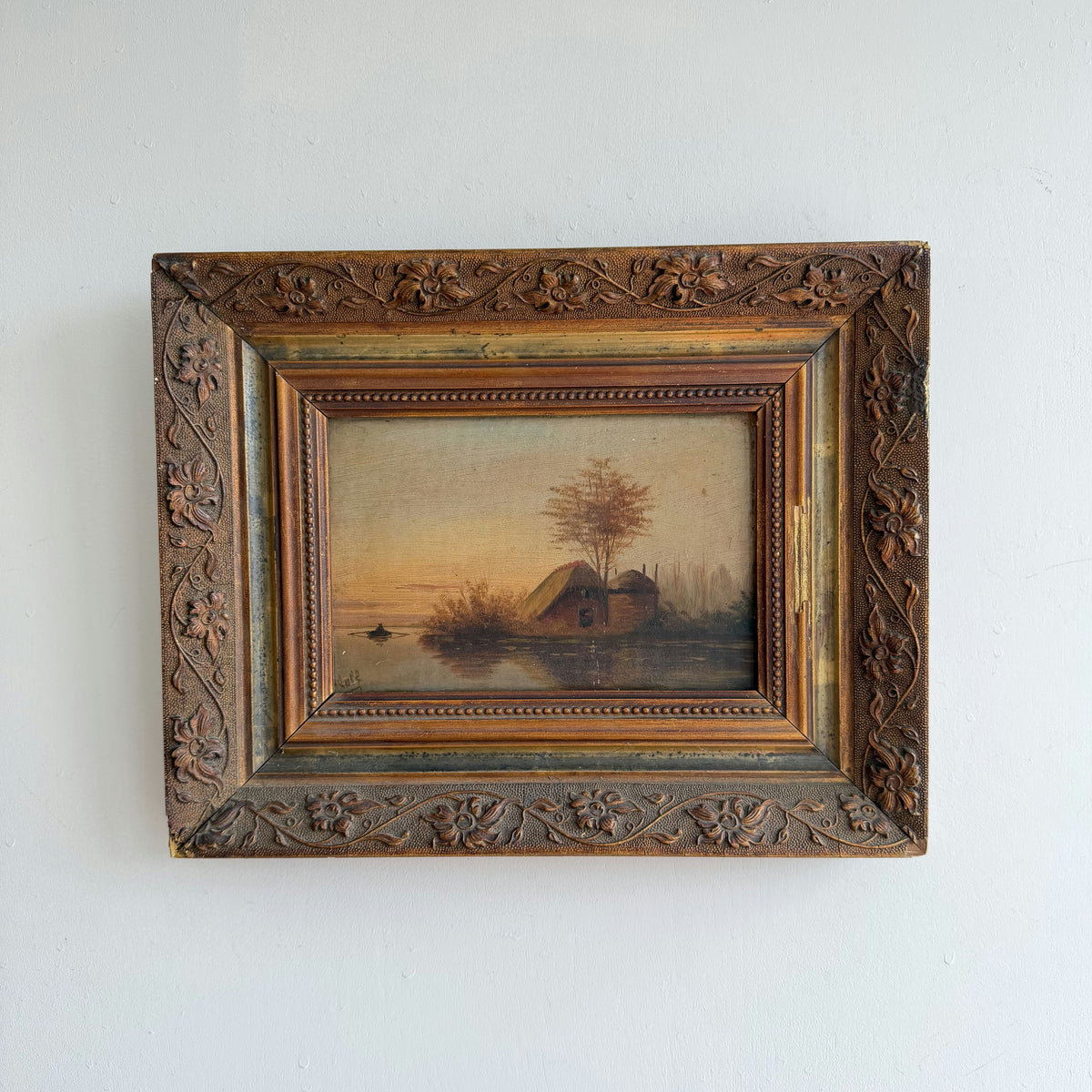 Antique Landscape Oil Painting 