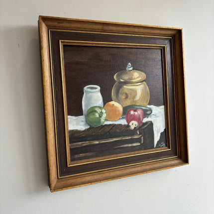 Rustic Still Life Oil Painting "Golden Jar" Expressive Small Art Holland Art Shop