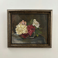 Handcrafted Flowery Still Life Oil Painting "Flower Vase" Rustic Art Holland Art Shop