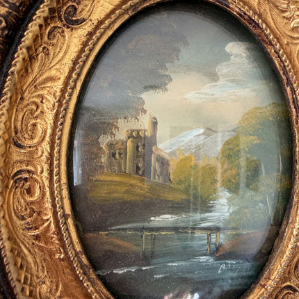 Traditional Still Life Oil Painting "Ruined Castle" Handcrafted Small Art Holland Art Shop