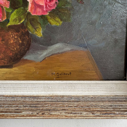 Expressive Floral Still Life Oil Painting "Pink Roses" Handcrafted Art Holland Art Shop