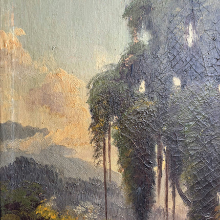 Detailed Landscape Oil Painting "Country Road" Vintage Artwork Holland Art Shop