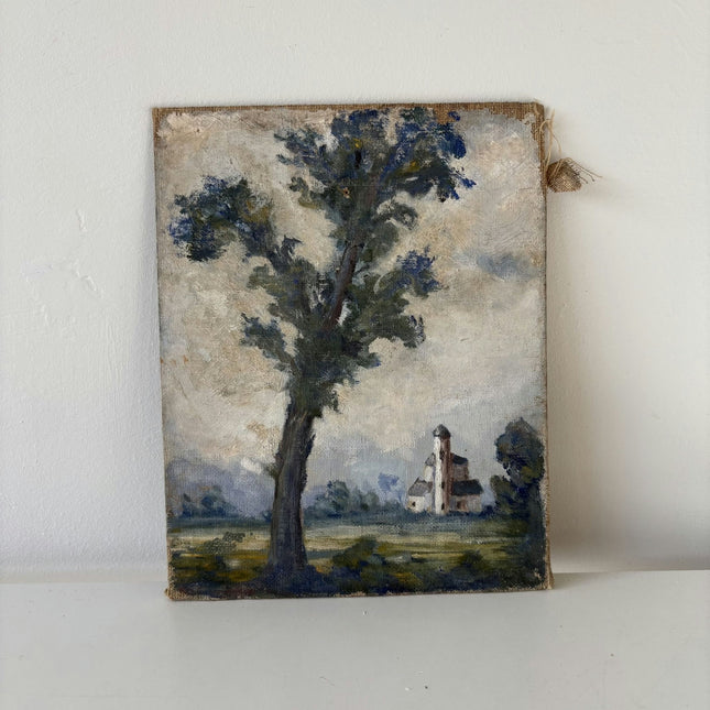 Traditional Landscape Oil Painting "Lonely Tree" Elegant Small Art Holland Art Shop