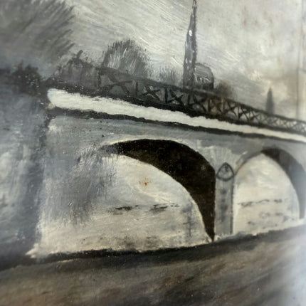 Refined Cityscape Drawing "Stone Bridge" Timeless Small Artwork Holland Art Shop
