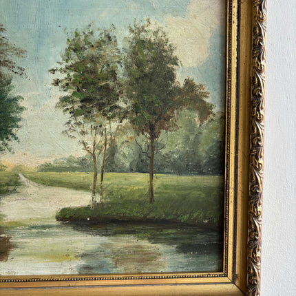 Expressive Landscape Oil Painting "Grazing Cow" Detailed Small Art Holland Art Shop