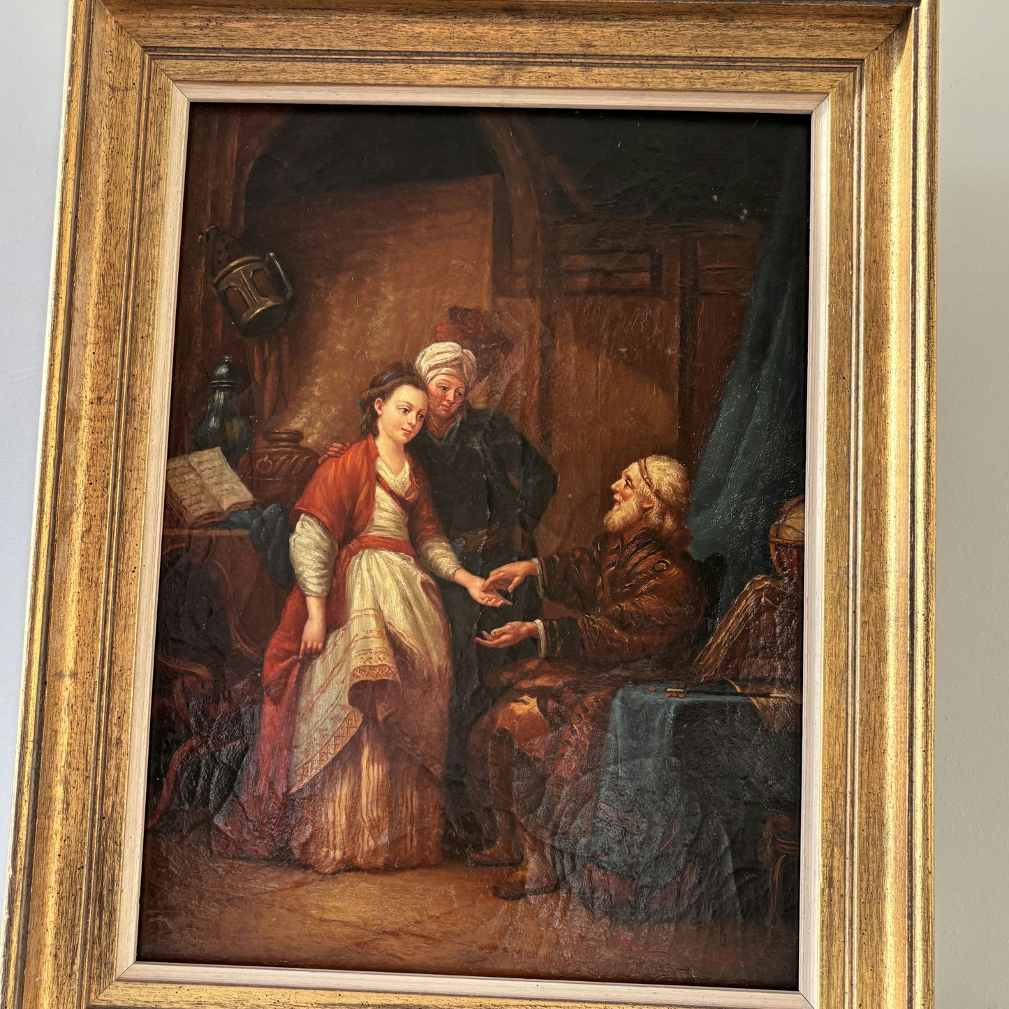 Authentic Oil Painting Figurative "Wise Old Man" Remarkable Medium Artwork