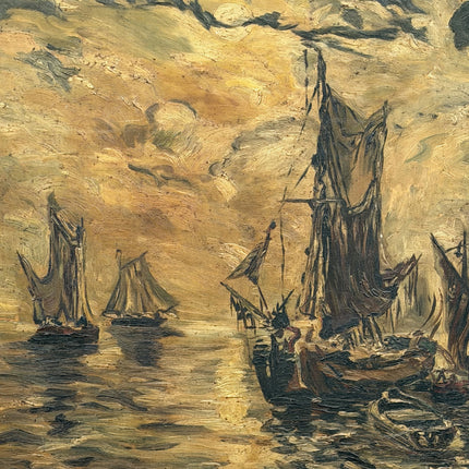 Vintage Seascape Oil Painting "Sailing Boats" Traditional Art Holland Art Shop