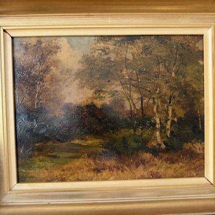 19th Century Antique Landscape Oil Painting "Gilded Frame" Small Art Holland Art Shop