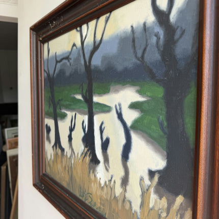 Timeless Winter Landscape Oil Painting "Leafless Tree" Refined Artwork Holland Art Shop