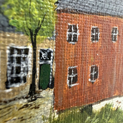Classic Cityscape Oil Painting "Watermill Building" Traditional Small Artwork Holland Art Shop