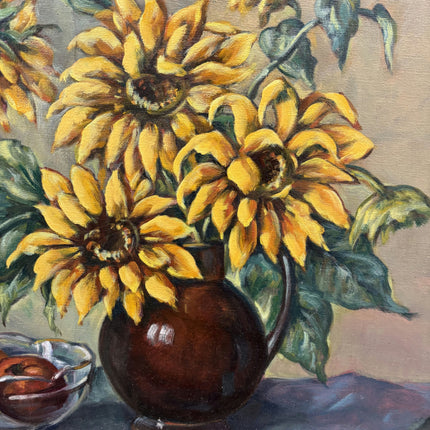 Expressive Floral Still Life Oil Painting "Sunflower Bouquet" Detailed Large Art Holland Art Shop