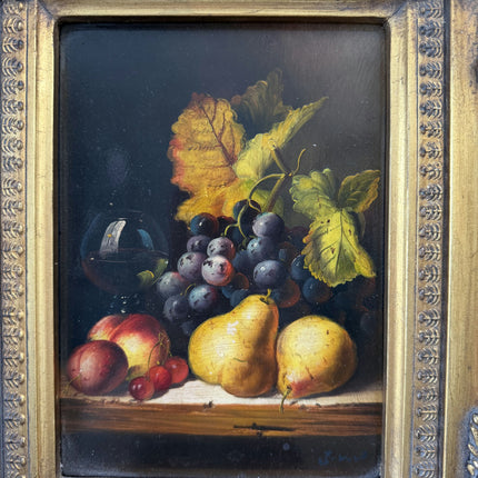 19th Century Oil Painting Still Life "Fruit Arrangement" Small Art Holland Art Shop