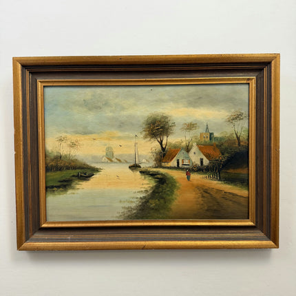 Elegant Scenery Oil Painting "Wooden Frame" Handcrafted Large Artwork Holland Art Shop