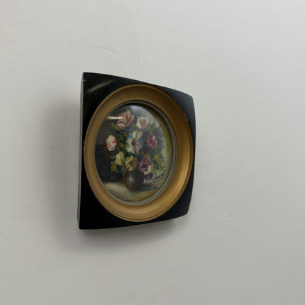 Elegant Floral Still Life Oil Painting "Round Painting" Detailed Small Art Holland Art Shop