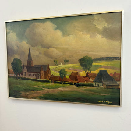 Detailed Landscape Oil Painting "Framed Canvas" Handcrafted Large Artwork Holland Art Shop