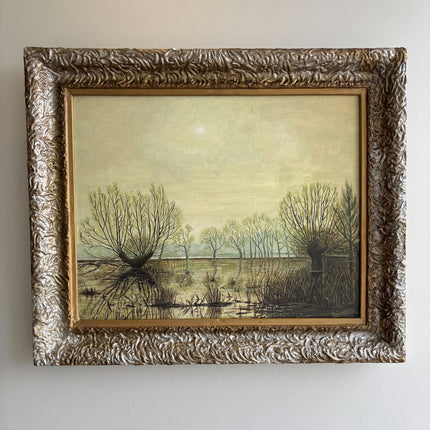 Vintage Landscape Oil Painting "Gilded Frame" Authentic Artwork Holland Art Shop