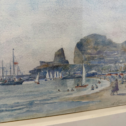 Refined Harbor Scene Aquarel "Sailboat Fleet" Elegant Art Holland Art Shop