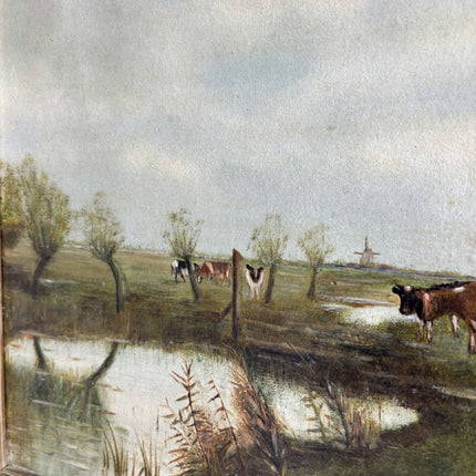 Authentic Animals Oil Painting "Gilded Frame" Vintage Artwork Holland Art Shop