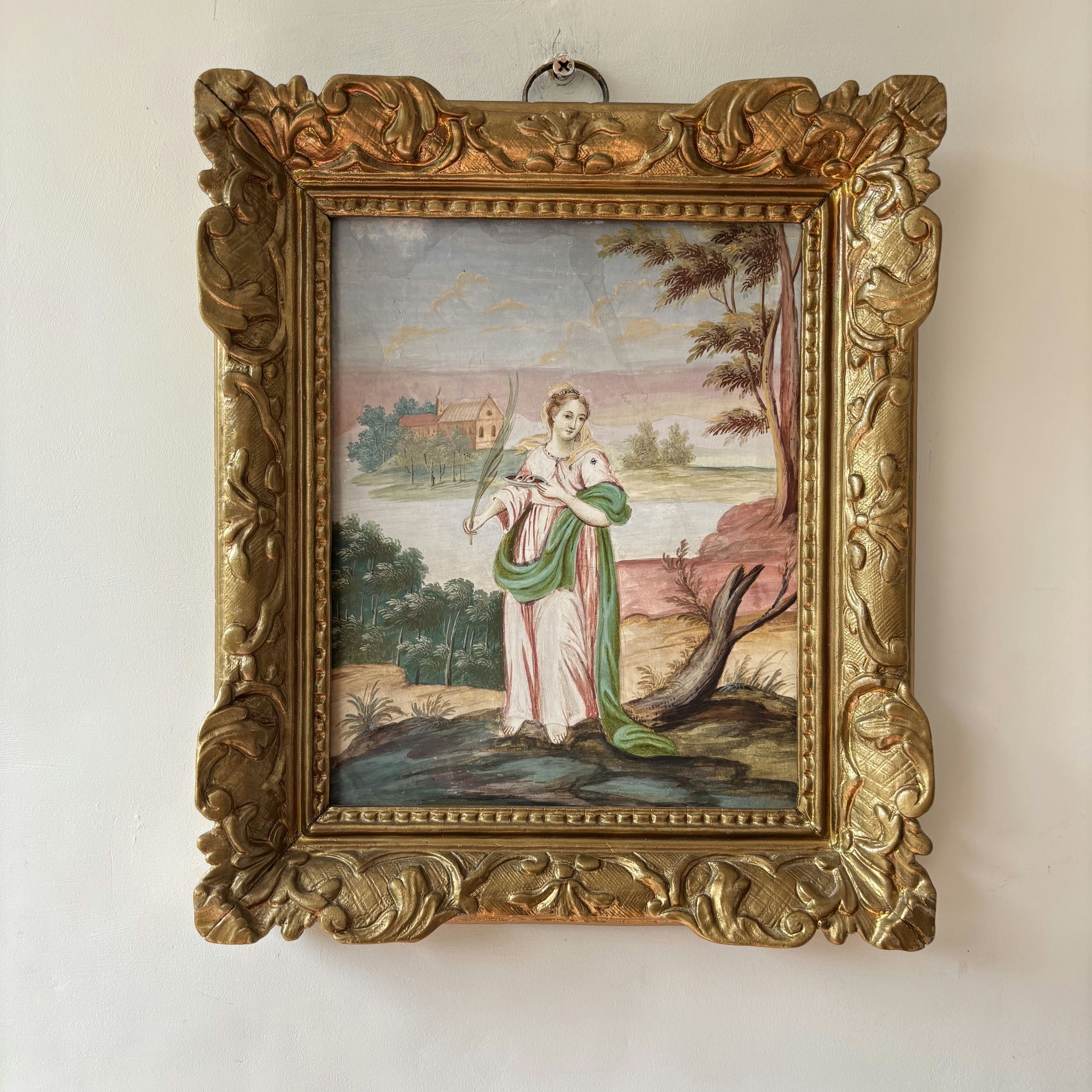 Antique Portrait Egg Tempera 