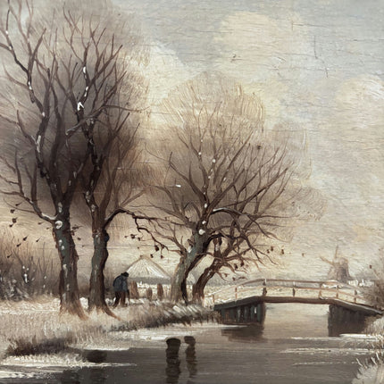 Detailed Landscape Oil Painting "Golden Frame" Traditional Small Art Holland Art Shop