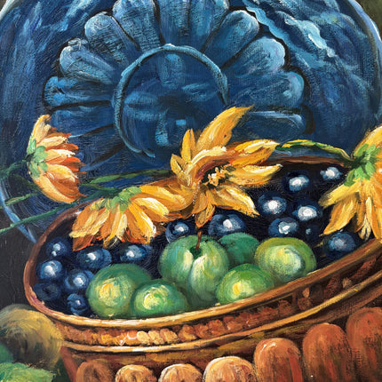 Figurative Oil Painting Still Life "Fruit Basket" Antique Medium Art Holland Art Shop