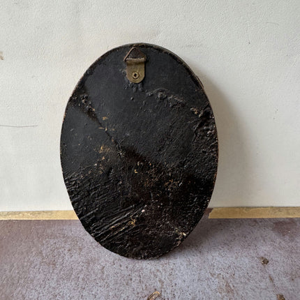 Rustic Landscape Oil Painting "Oval Frame" Vintage Small Artwork Holland Art Shop