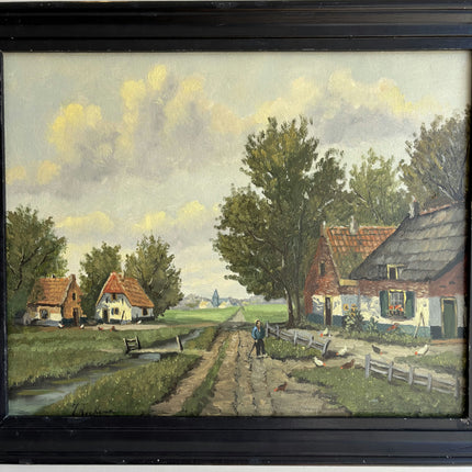 Expressive Farm Oil Painting "Country Road" Refined Art Holland Art Shop