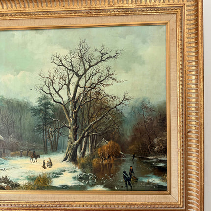 Intriguing Oil Painting Winter Landscape "Snowy Pathway" Traditional Large Art Holland Art Shop