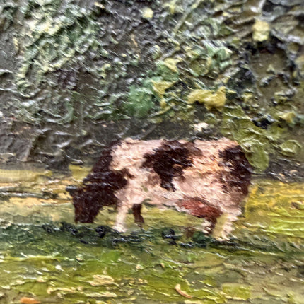 Refined Landscape Oil Painting "Grazing Cows" Detailed Art Holland Art Shop