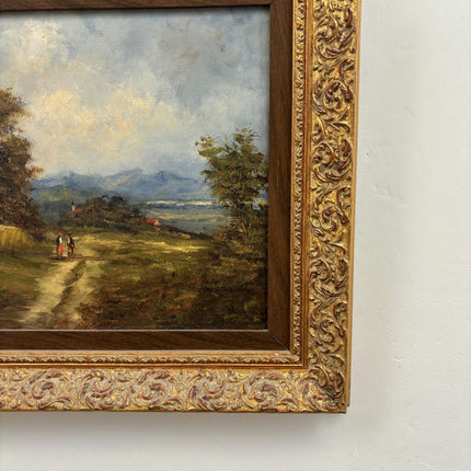 Detailed Landscape Oil Painting "Two Figures" Refined Small Art Holland Art Shop