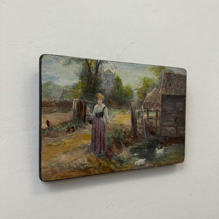 Refined Figurative Oil Painting "Young Woman" Traditional Small Art Holland Art Shop