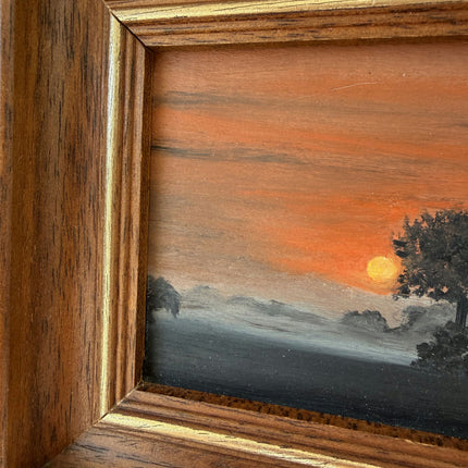 Figurative Oil Painting Landscape "Sunset Horizon" Wonderful Small Art Holland Art Shop
