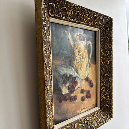 Traditional Still Life Oil Painting "Flowered Pitcher" Refined Belgique Art Holland Art Shop