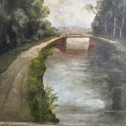 Authentic Landscape Oil Painting "Canal Bridge" Classic Artwork Holland Art Shop