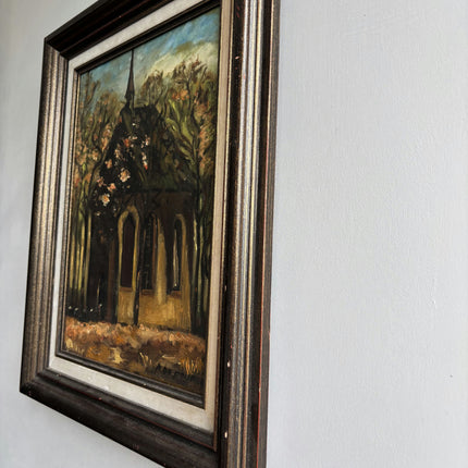 Timeless Landscape Oil Painting "Church Steeple" Original Art Holland Art Shop