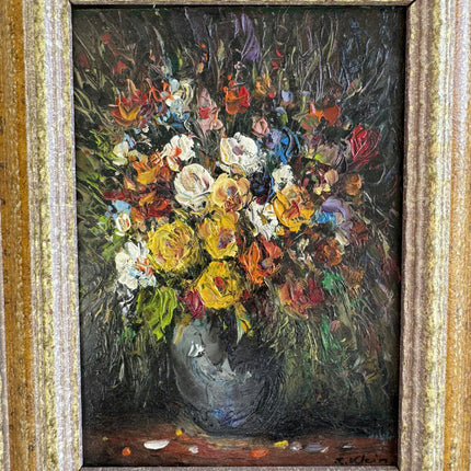 Elegant Floral Still Life Oil Painting "Flower Bouquet" Vintage Small Art Holland Art Shop