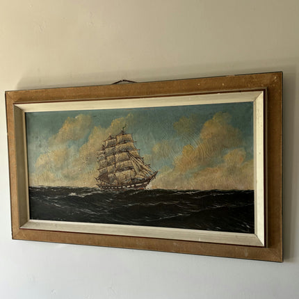 Classic Seascape Oil Painting "Sailing Ship" Original Large Artwork Holland Art Shop