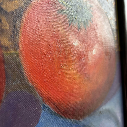 Handcrafted Still Life Oil Painting "Two Tomatoes" Vintage Small Art Holland Art Shop
