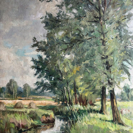 Elegant Landscape Oil Painting "Tall Tree" Rustic Belgique Art Holland Art Shop